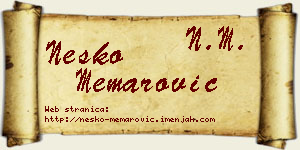 Neško Memarović vizit kartica